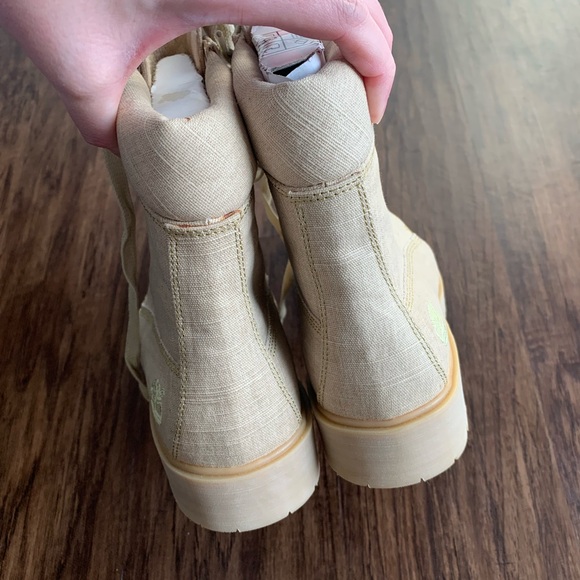 Timberland Light Tan canvas High-Top Boots - Picture 3 of 13